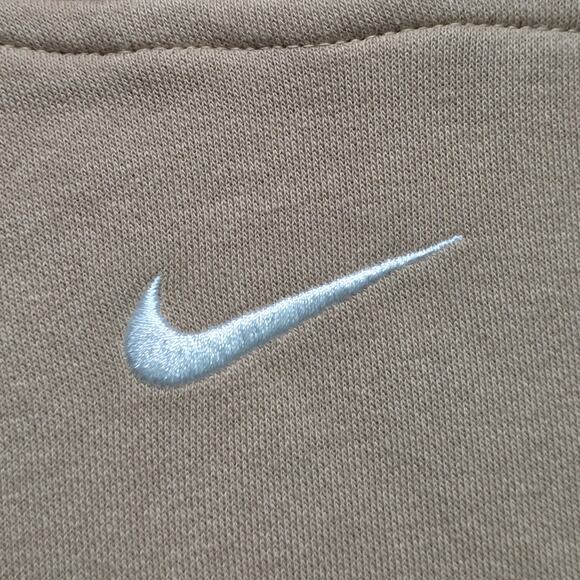 VTG Nike Center Swoosh Hoodie Men’s Medium Khaki Cotton Fleece - Picture 2 of 8